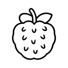 cherimoya icon, fruits line art, fruits icon - simple black line art icon of cherimoya perfect for logos, and fruits-themed designs.