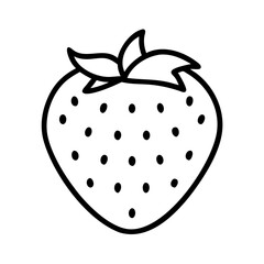 strawberry icon, fruits line art, fruits icon - simple black line art icon of strawberry perfect for logos, and fruits-themed designs.