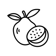 nance icon, fruits line art, fruits icon - simple black line art icon of nance perfect for logos, and fruits-themed designs.