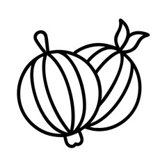 gooseberry icon, fruits line art, fruits icon - simple black line art icon of gooseberry perfect for logos, and fruits-themed designs.