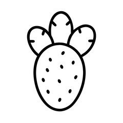 cactus pear icon, fruits line art, fruits icon - simple black line art icon of cactus pear perfect for logos, and fruits-themed designs.