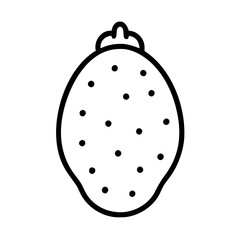 indian fig prickly pear icon, fruits line art, fruits icon - simple black line art icon of indian fig prickly pear perfect for logos, and fruits-themed designs.