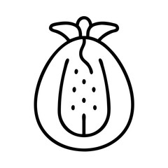 baobab icon, fruits line art, fruits icon - simple black line art icon of baobab perfect for logos, and fruits-themed designs.