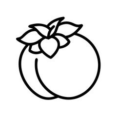 persimmon icon, fruits line art, fruits icon - simple black line art icon of persimmon perfect for logos, and fruits-themed designs.