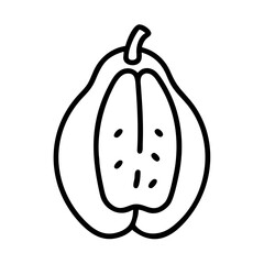 baobab icon, fruits line art, fruits icon - simple black line art icon of baobab perfect for logos, and fruits-themed designs.