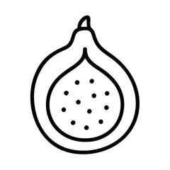 fig icon, fruits line art, fruits icon - simple black line art icon of fig perfect for logos, and fruits-themed designs.