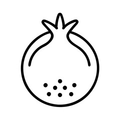 pomegranate icon, fruits line art, fruits icon - simple black line art icon of pomegranate perfect for logos, and fruits-themed designs.