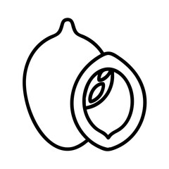 lucuma icon, fruits line art, fruits icon - simple black line art icon of lucuma perfect for logos, and fruits-themed designs.