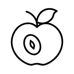 peach icon, fruits line art, fruits icon - simple black line art icon of peach perfect for logos, and fruits-themed designs.