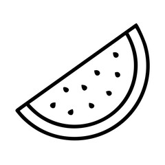 watermelon icon, fruits line art, fruits icon - simple black line art icon of watermelon perfect for logos, and fruits-themed designs.