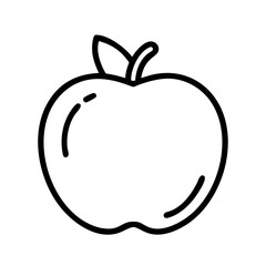 velvet apple icon, fruits line art, fruits icon - simple black line art icon of velvet apple perfect for logos, and fruits-themed designs.