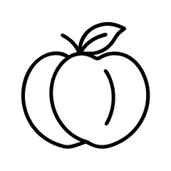 plum icon, fruits line art, fruits icon - simple black line art icon of plum perfect for logos, and fruits-themed designs.