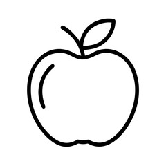 apple icon, fruits line art, fruits icon - simple black line art icon of apple perfect for logos, and fruits-themed designs.