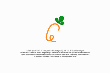 carrot line letter c logo design