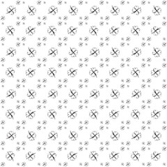 Four-leaf clover of luck. Black and white line drawing of a four-leaf clover, a rare symbol of good luck