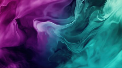Fototapeta premium Ethereal Embrace: A Dance of Teal and Violet Smoke
