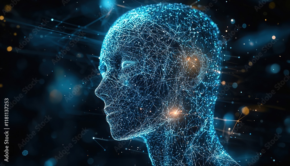Poster entrepreneur uses ai artificial intelligence technology to improve their work. online help with an a