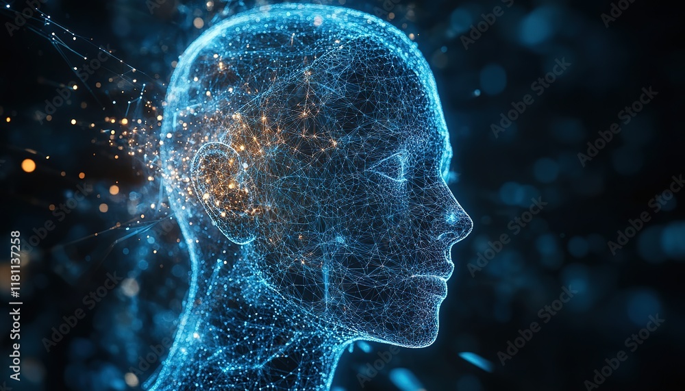 Poster entrepreneur uses ai artificial intelligence technology to improve their work. online help with an a