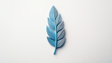 A textured blue leaf design on a light background, showcasing intricate patterns and natural beauty.