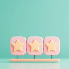 Five-star customer review icon minimalistic style graphic design