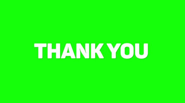 Thank You green screen typewriter animation