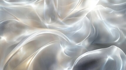 Elegant, flowing, sheer white fabric with soft folds and highlights.