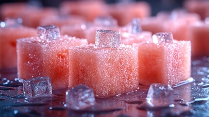 Frozen Watermelon Cubes with Ice: A Refreshing Summer Treat