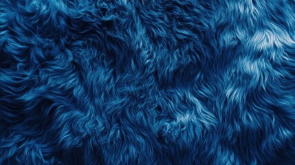 Fototapeta premium Deep Blue Fur Texture: A Close-Up Study of Luxurious, Soft, and Plush Deep Blue Shaggy Fur