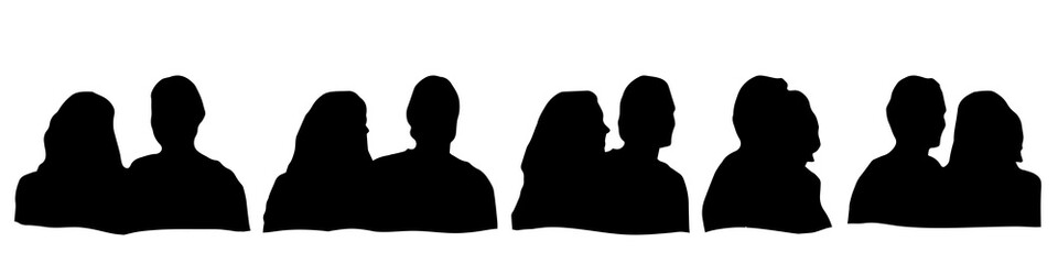 Conceptual human head isolated on white background as abstract avatar as a set or collection banner for social design concept. Human closeup anonymous faces head shot for human character illustration