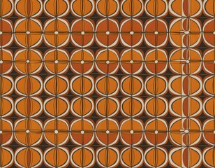 Mid-Century Modern Geometric Pattern: Seamless Orange and Brown Retro Tile Design, Vintage Abstract Wallpaper Texture
