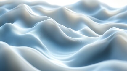 Obraz premium Abstract Blue and White Waves: A Serene Digital Art