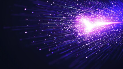 Abstract Purple Light Streaks: A Digital Burst of Energy