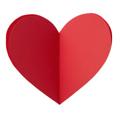 Vibrant red paper heart with a folded design, symbolizing love. Perfect for Valentine's Day visuals and romantic themes.