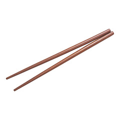 Wooden chopsticks on a white background, showcasing traditional Asian dining utensils used in various cultures.