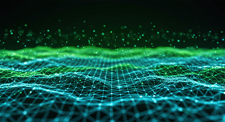 Digital background perfect for tech processes, neural networks, artificial intelligence, data transfer and encryption, digital archives, sound and graphic presentations, science, education