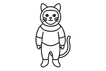 Cat in a Spacesuit - Vector Illustration