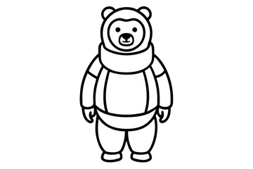 Bear Wearing an Astronaut Suit - Vector Illustration