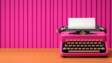 A vintage typewriter with a sheet of paper reading Women’s Voices Matter set against a warm wooden background for Women's History Month 