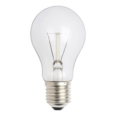 Close-up of a classic incandescent light bulb against white background, symbolizing innovation and bright ideas in technology.