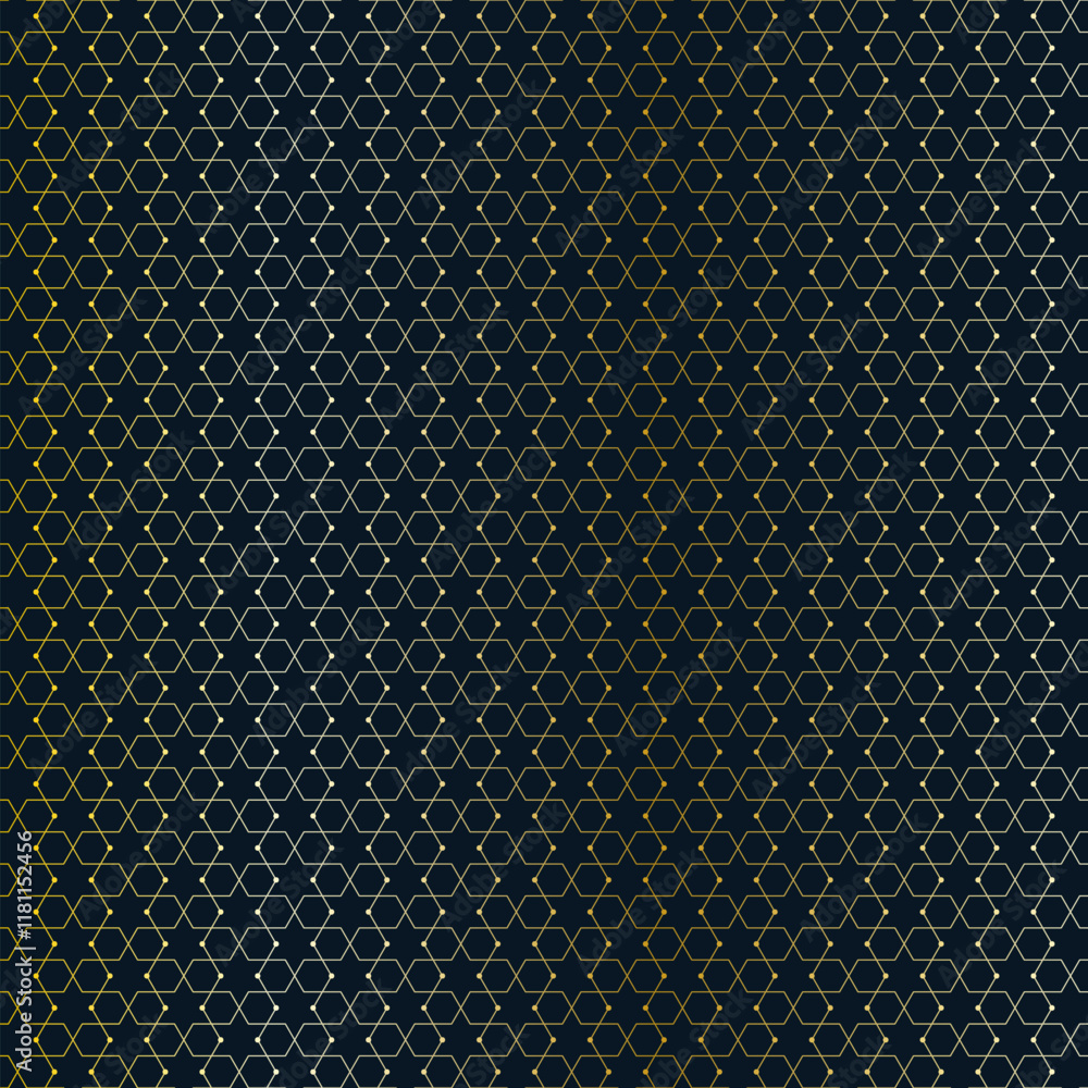 Wall mural Abstract seamless pattern with a geometric background of polygonal golden lines. Stylish vector texture