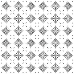 Floral and Cross Pattern. Floral pattern, and cross marks, in black on a white background, arranged in an orderly fashion, creating a simple but beautiful pattern, suitable for use as, background