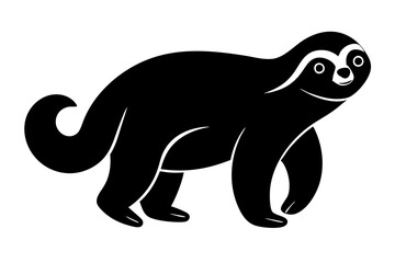 sloth black silhouette vector, Simple silhouette Design vector icon with white background. Wild animal.