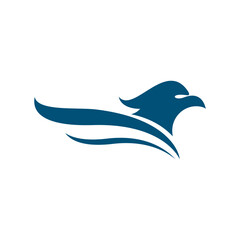 Eagle flapping wings logo illustration design