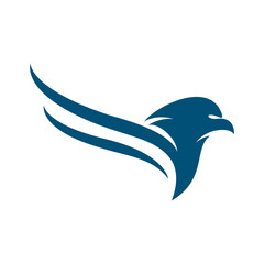 Eagle flapping wings logo illustration design
