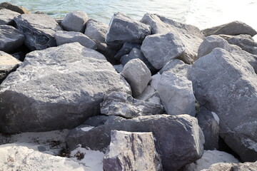 breakwater rock closeup photo big rocks