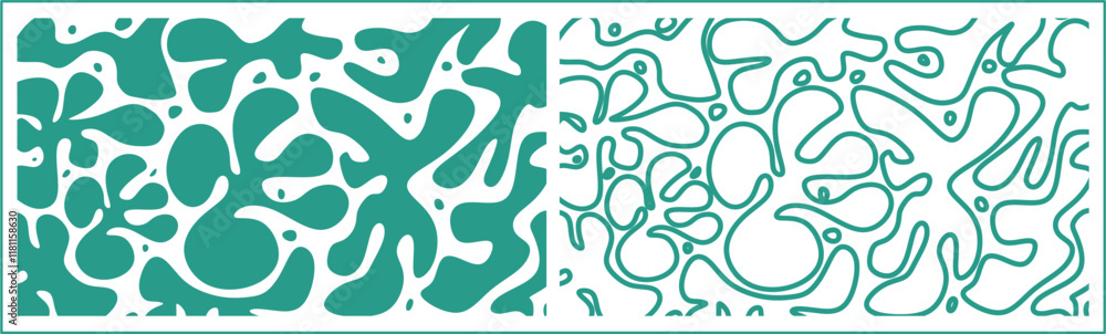 Poster abstract seamless texture background with a floral theme with curved shapes like waves. abstract arc