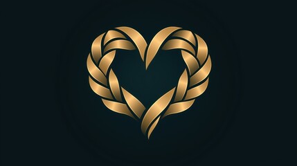 Golden Heart: Elegant Abstract Heart Design
