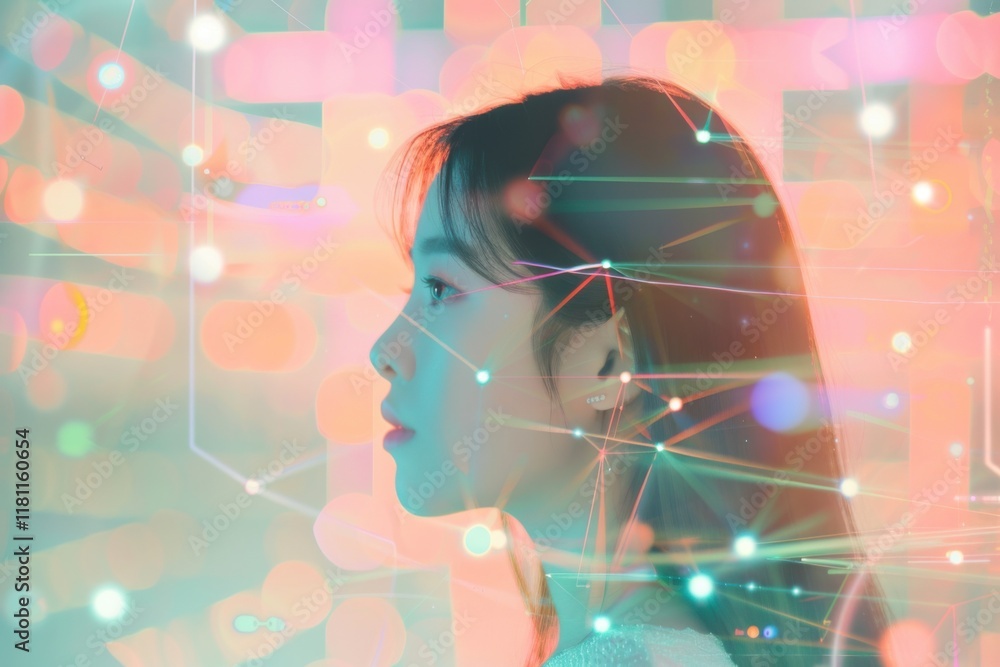 Poster minimalist ai background featuring holographic elements and soft light glow
