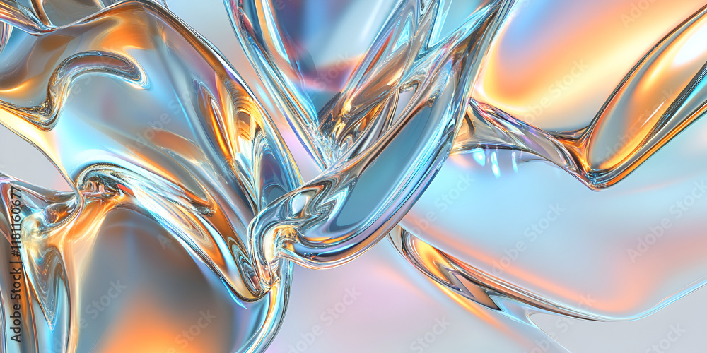 Poster iridescent abstract: a captivating abstract background composed of iridescent, pearlescent textures 