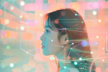 Minimalist AI background featuring holographic elements and soft light glow